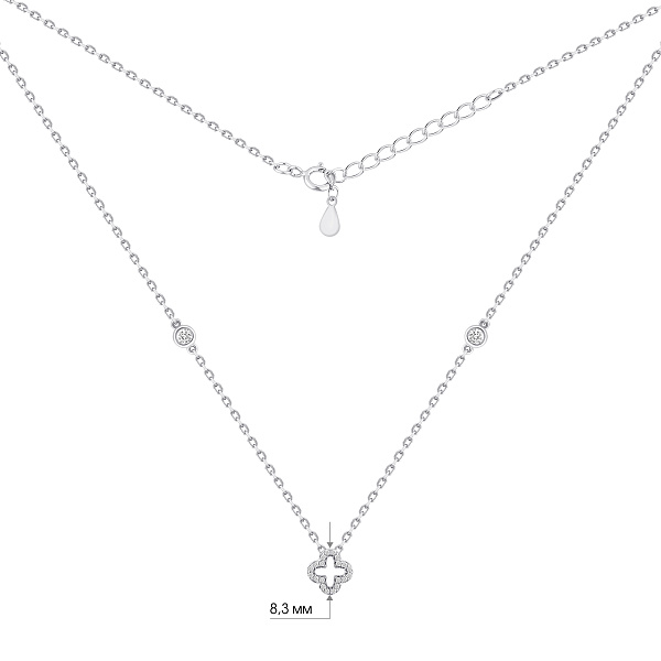 Серебряное колье Клевер (арт. 7507/2389/8) – изображение 3