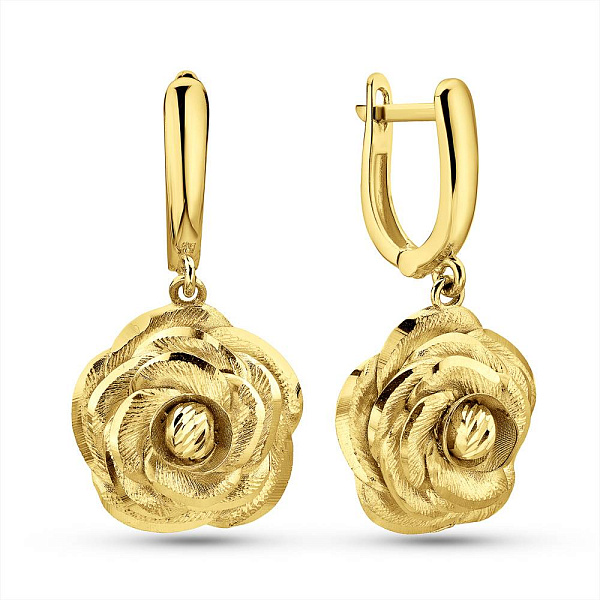 Золотые серьги  Роза (арт. 1091953ж) – изображение 1