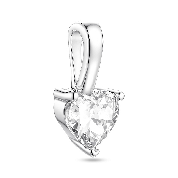 Серебряный кулон в форме сердца с фианитом (арт. 7503/4740) – изображение 1