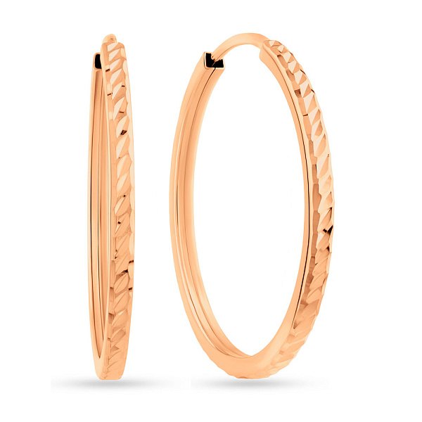 Серьги-кольца из красного золота (арт. 122106/30) – изображение 1