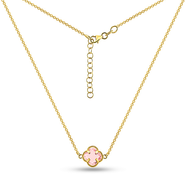 Колье из желтого золота с розовым фианитом (арт. 352947жр) – изображение 2