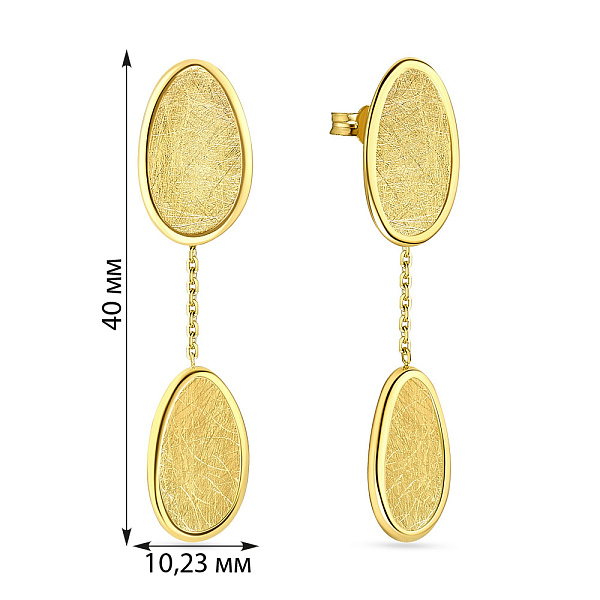 Золотые серьги пусеты Diva (арт. 107597ж) – изображение 2