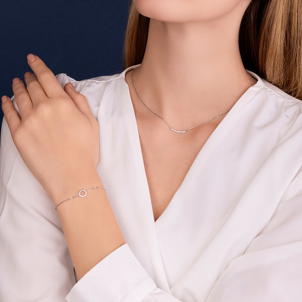 Колье из белого золота с бриллиантами (арт. Ц341355015б) – изображение 6