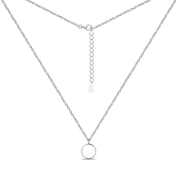 Серебряное колье с белой эмалью (арт. 7507/1180еб) – изображение 2