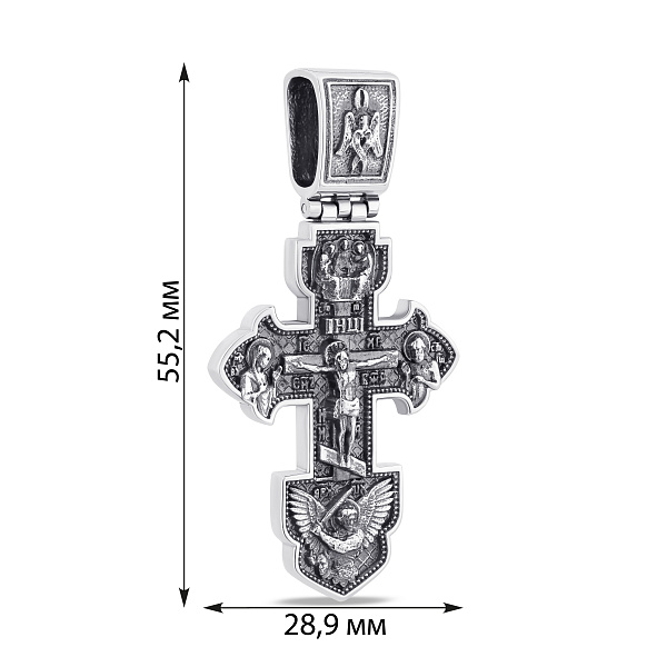 Массивный серебряный крестик с чернением (арт. 7904/292пю) – изображение 2