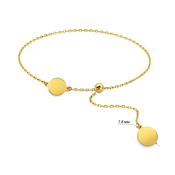 Золотий браслет FLY с монетками (арт. 326809/8ж) – изображение 2