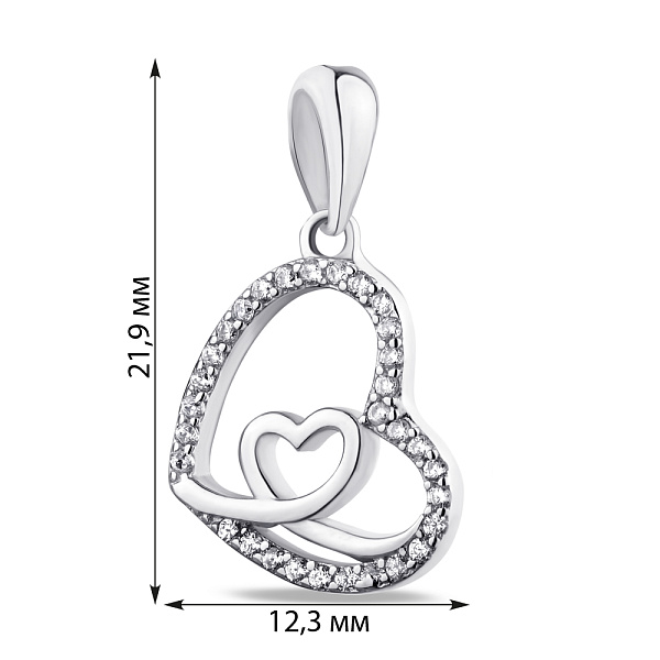 Серебряный кулон Сердце (арт. 7503/3674) – изображение 2