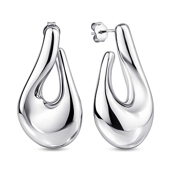 Серебряные серьги-пусеты без камней (арт. 7518/7291)