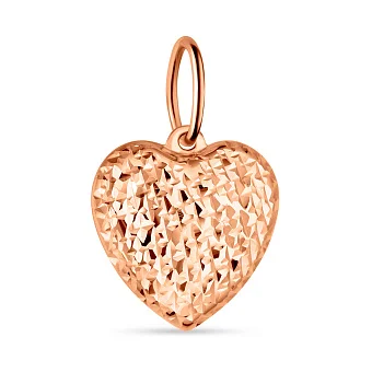 Золотой подвес Сердце с алмазной гранью (арт. 424514)