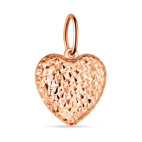 Золотой подвес Сердце с алмазной гранью (арт. 424514) – изображение 1