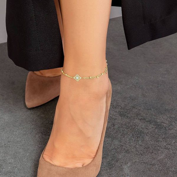 Золотий браслет на ногу Francelli з емаллю (арт. 3261040жегн) – зображення 2