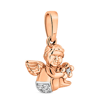 Фото Золотая подвеска Ангел с фианитами (арт. 440465)