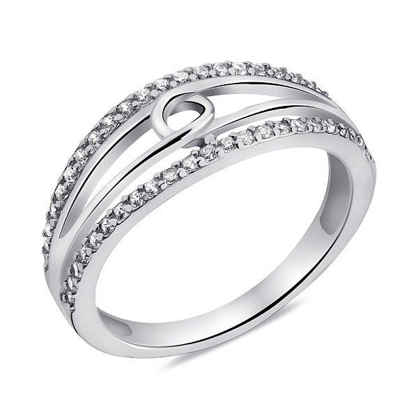 Серебряное кольцо с дорожкой из фианитов (арт. 7501/6820) – изображение 1