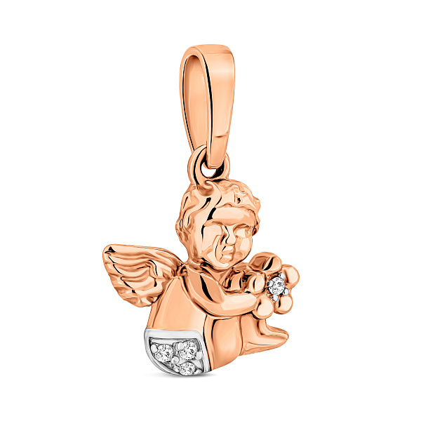 Золотая подвеска Ангел с фианитами (арт. 440465) – изображение 1