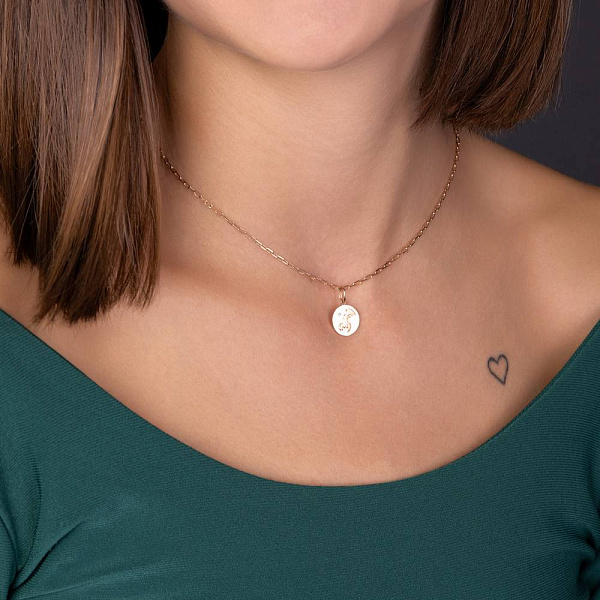 Золотий підвіс Водолій (арт. 424739вд) – зображення 2