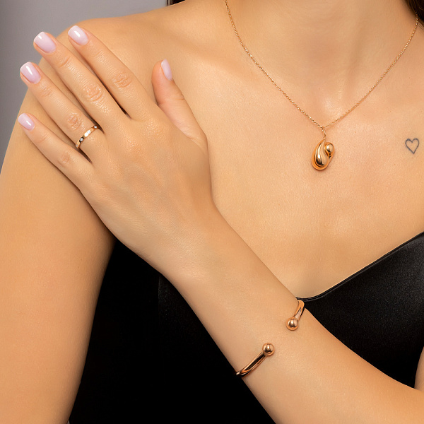 Жесткий браслет из красного золота (арт. 326544) – изображение 3