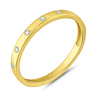 Фото Кольцо из желтого золота с фианитами (арт. 140765ж)