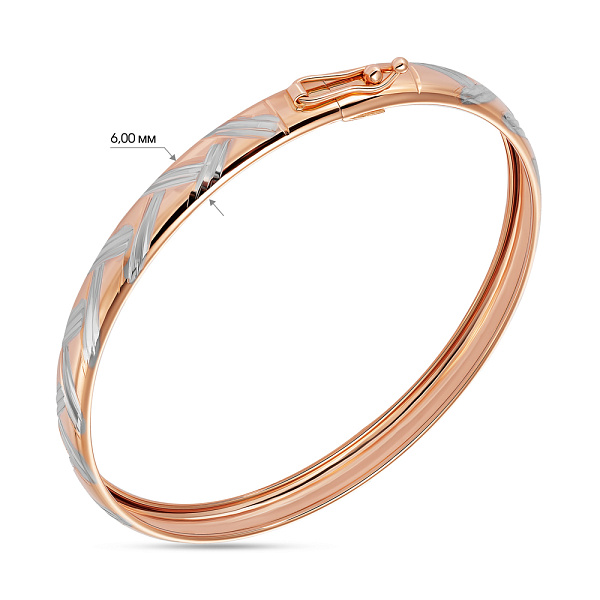 Золотой браслет с узорной алмазной гранью (арт. 337011/6р) – изображение 4