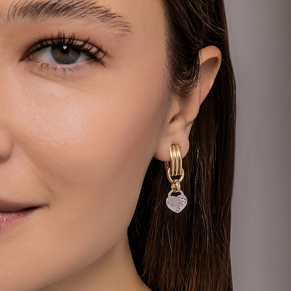 Серьги из желтого и белого золота (арт. 108160/1жб) – изображение 4