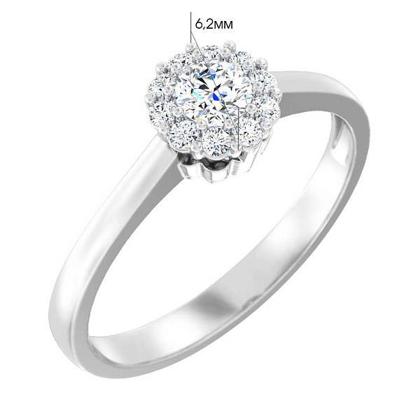 Каблучка з білого золота з діамантами (арт. К011313020/750б) – зображення 3