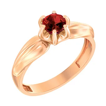 Каблучка з червоного золота з гранатом (арт. 142400Пк)