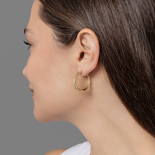 Серьги-кольца из желтого золота (арт. 1091736/25ж) – изображение 3