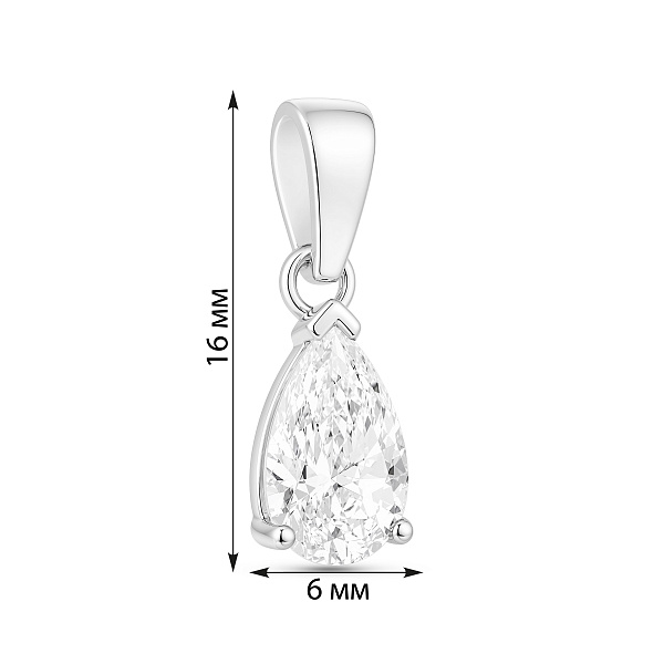 Серебряный кулон с фианитом (арт. 7503/4815) – изображение 2