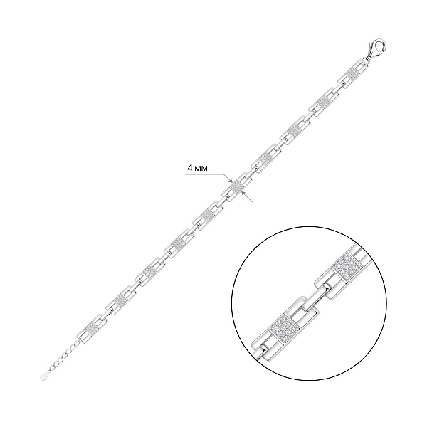 Серебряный браслет с фианитами (арт. 7509/5513) – изображение 2