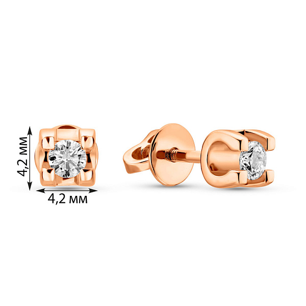 Пусети золоті з діамантами (арт. Т011101015) – зображення 3