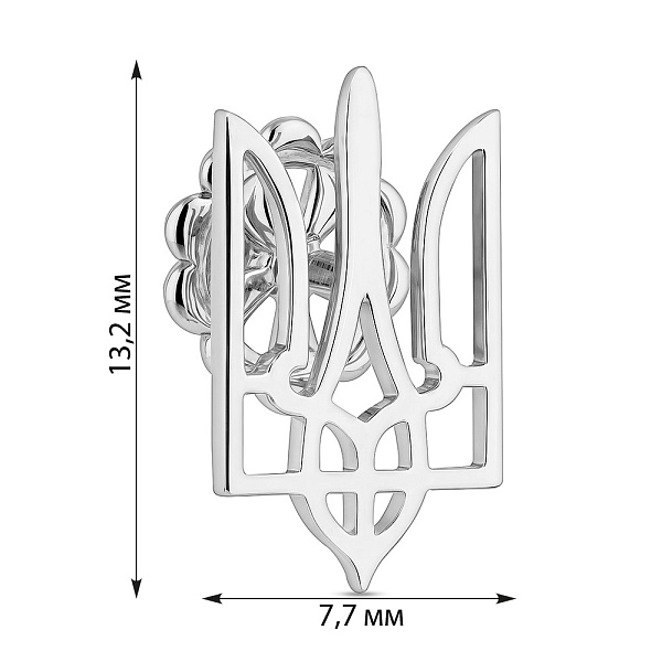 Значок з білого золота Герб України-Тризуб (арт. 360005б) – зображення 3