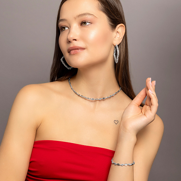 Кольє з білого золота Francelli (арт. 352939б) – зображення 6