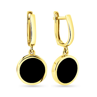 Фото Золотые серьги Lu’na с эмалью (арт. 108138жеч)