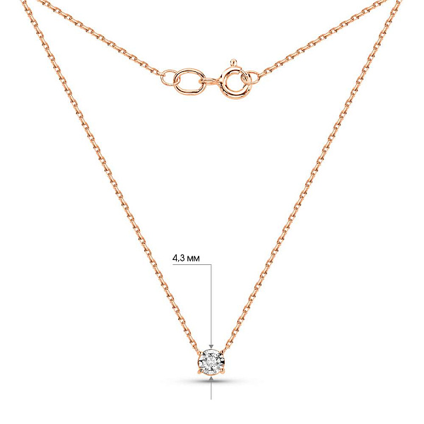 Золотое колье с бриллиантом (арт. Ц011694010) – изображение 3