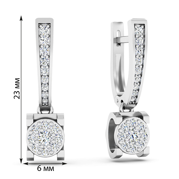 Сережки з білого золота з діамантами (арт. С011300050б) – зображення 2