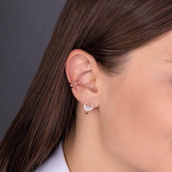 Одиночная серьга каффа из красного золота без камней (арт. 110854Я) – изображение 3