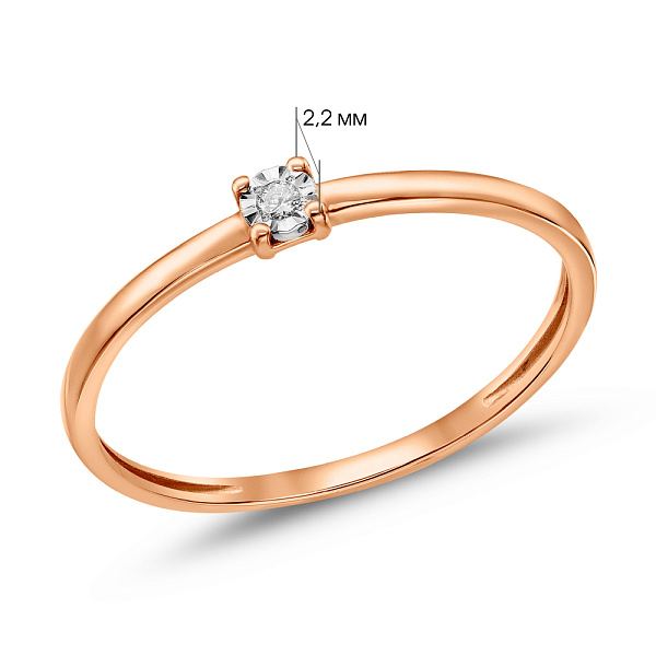 Помолвочное кольцо из золота с бриллиантом (арт. К011740) – изображение 4