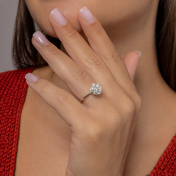 Кольцо золотое с бриллиантами (арт. К011442080б) – изображение 4