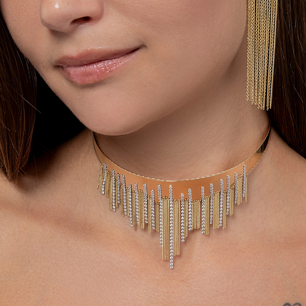 Массивное колье из желтого золота Francelli (арт. 353007ж) – изображение 3