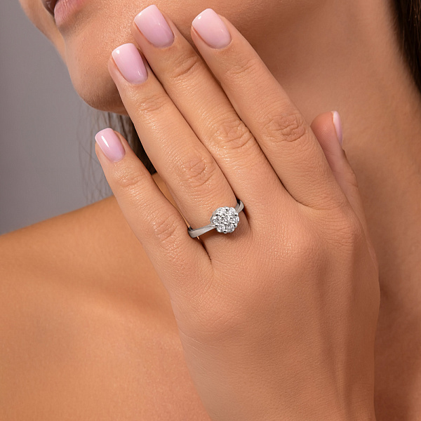 Золотое кольцо с бриллиантами (арт. К28140040б) – изображение 3