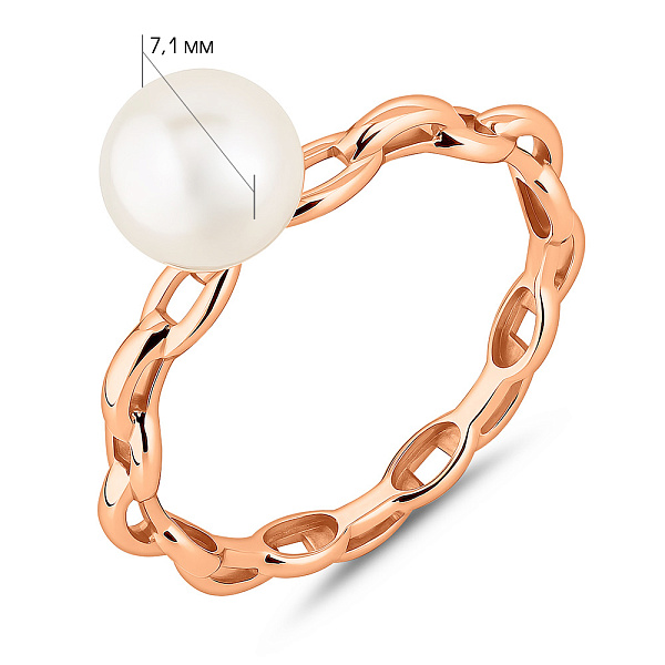 Каблучка золота з перлиною (арт. 140004) – зображення 2