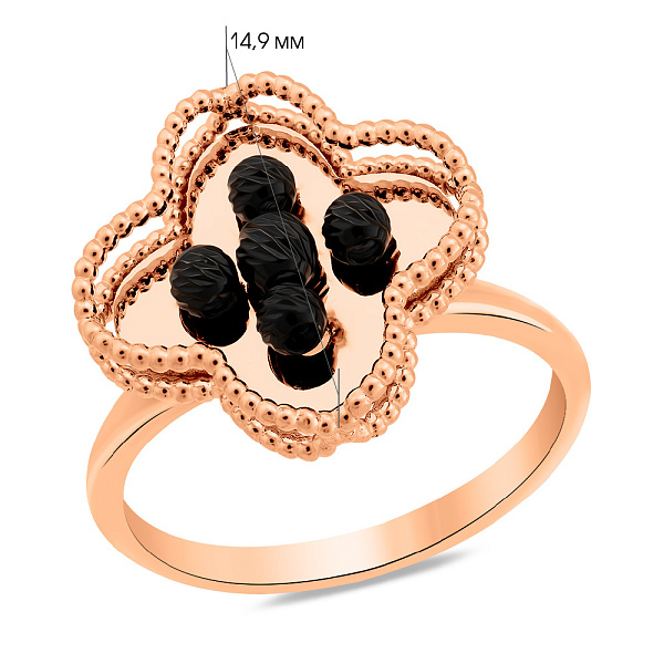 Каблучка з червоного золота без каменів (арт. 156627ч) – зображення 3