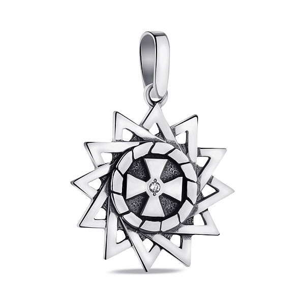 Серебряный кулон с фианитом (арт. 7903/3115-ч) – изображение 1