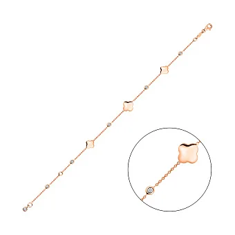 Браслет из красного золота с фианитами (арт. 3261147)