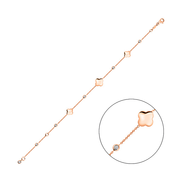 Браслет из красного золота с фианитами (арт. 3261147) – изображение 1
