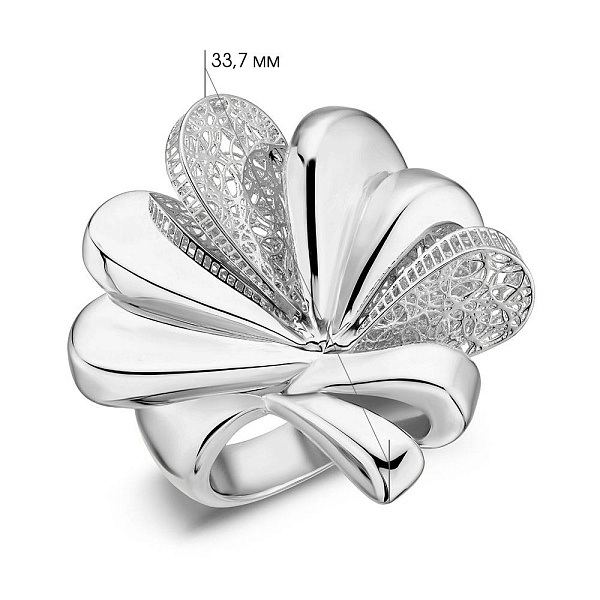 Масивна каблучка Francelli з білого золота (арт. е156699б) – зображення 5