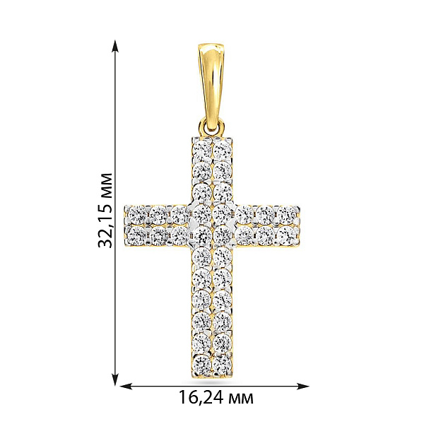 Подвеска из желтого золота с фианитами (арт. 440341ж) – изображение 2