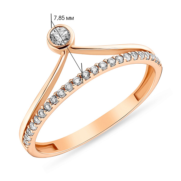 Кольцо золотое с белыми фианитами (арт. 154770) – изображение 4