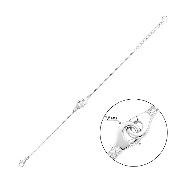 Серебряный браслет с фианитами (арт. 7509/5-0037) – изображение 2