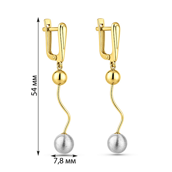 Серьги-подвески из желтого золота (арт. 104593ж) – изображение 2