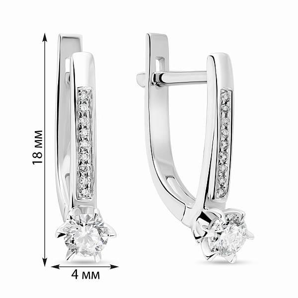 Серьги из белого золота с бриллиантами (арт. С28052040б) – изображение 4